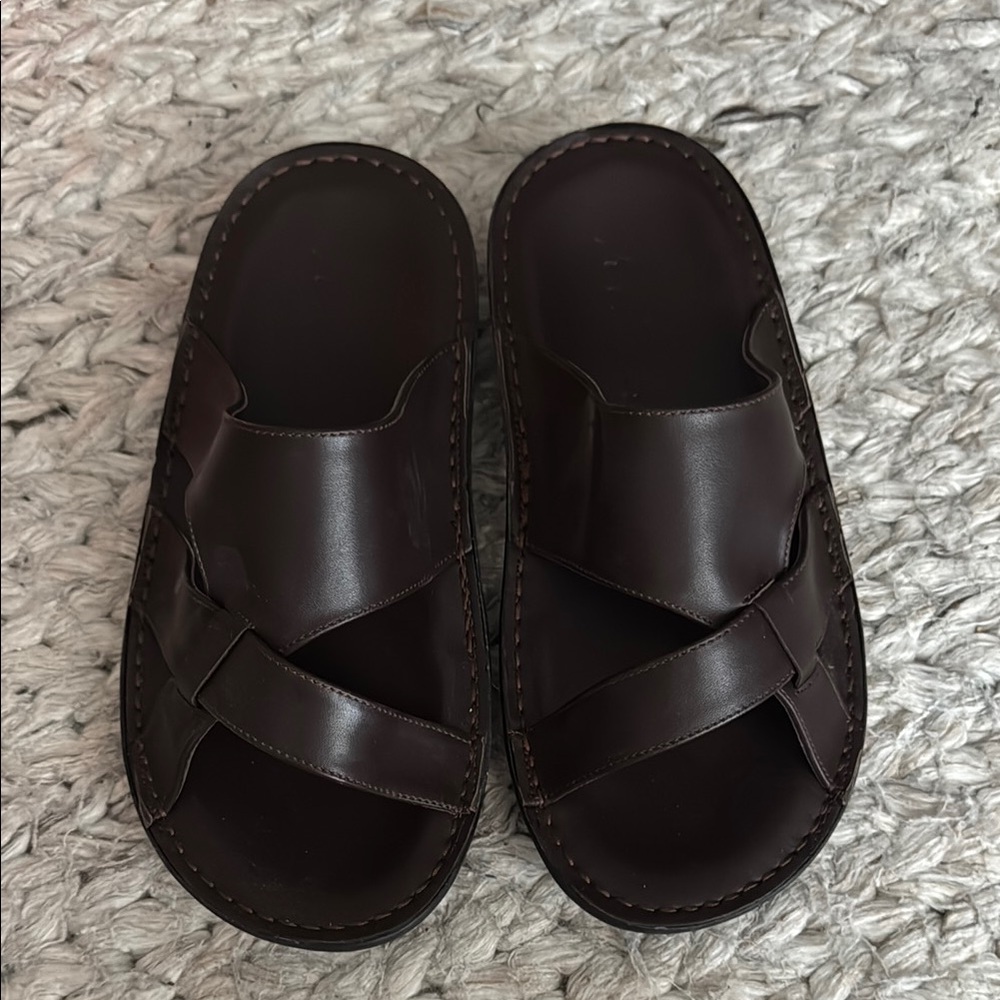 Men's Nader Brown Leather Sandals